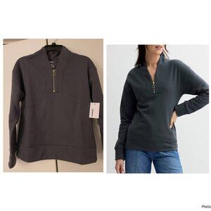NWT Women's Sonoma Goods For Life® Quarter Zip Fleece Pullover, Size XS